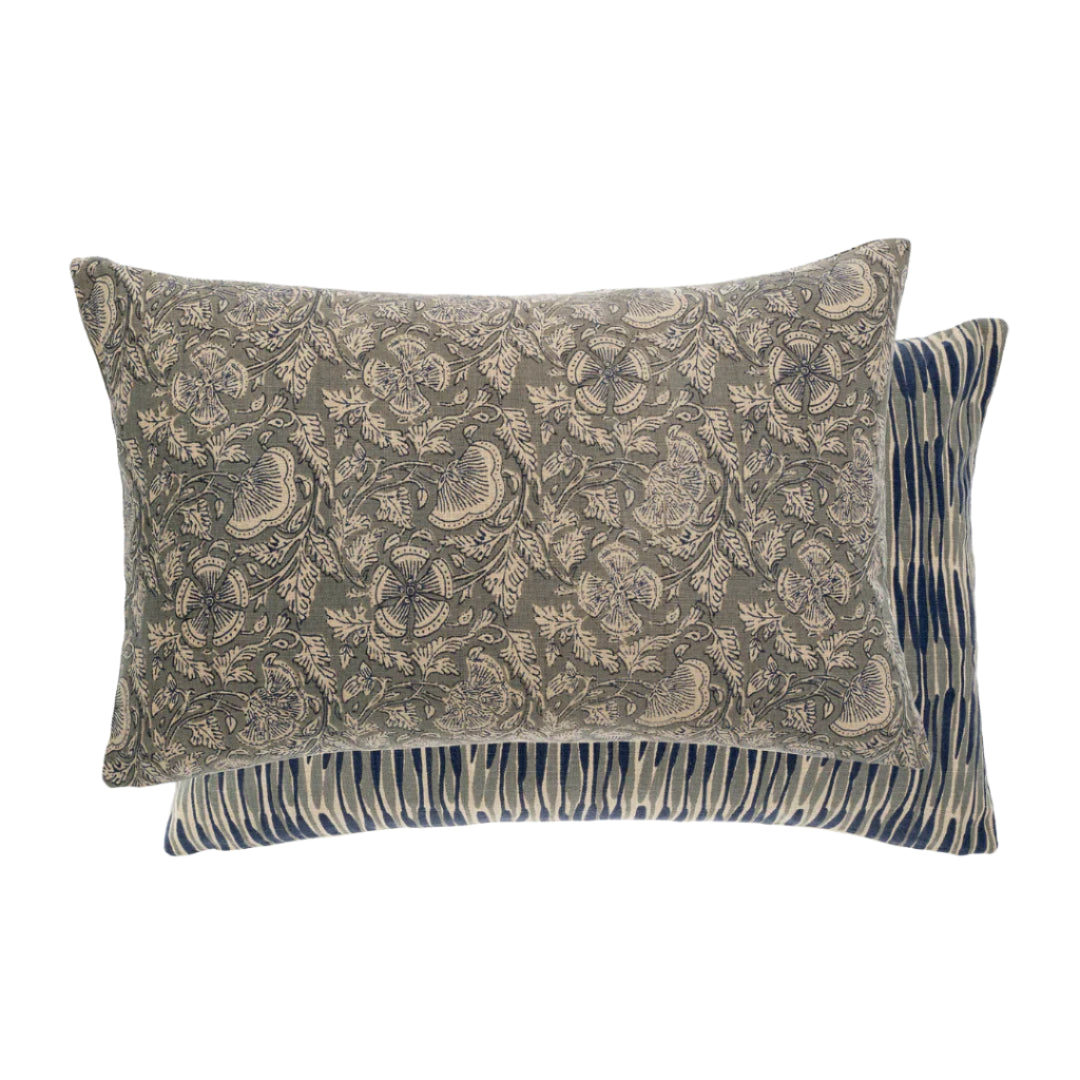 Waves and Florals Double Sided Pillow