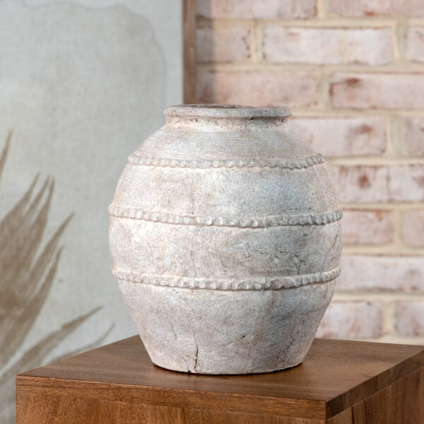 Taupe Deco Line Vase- pick up only