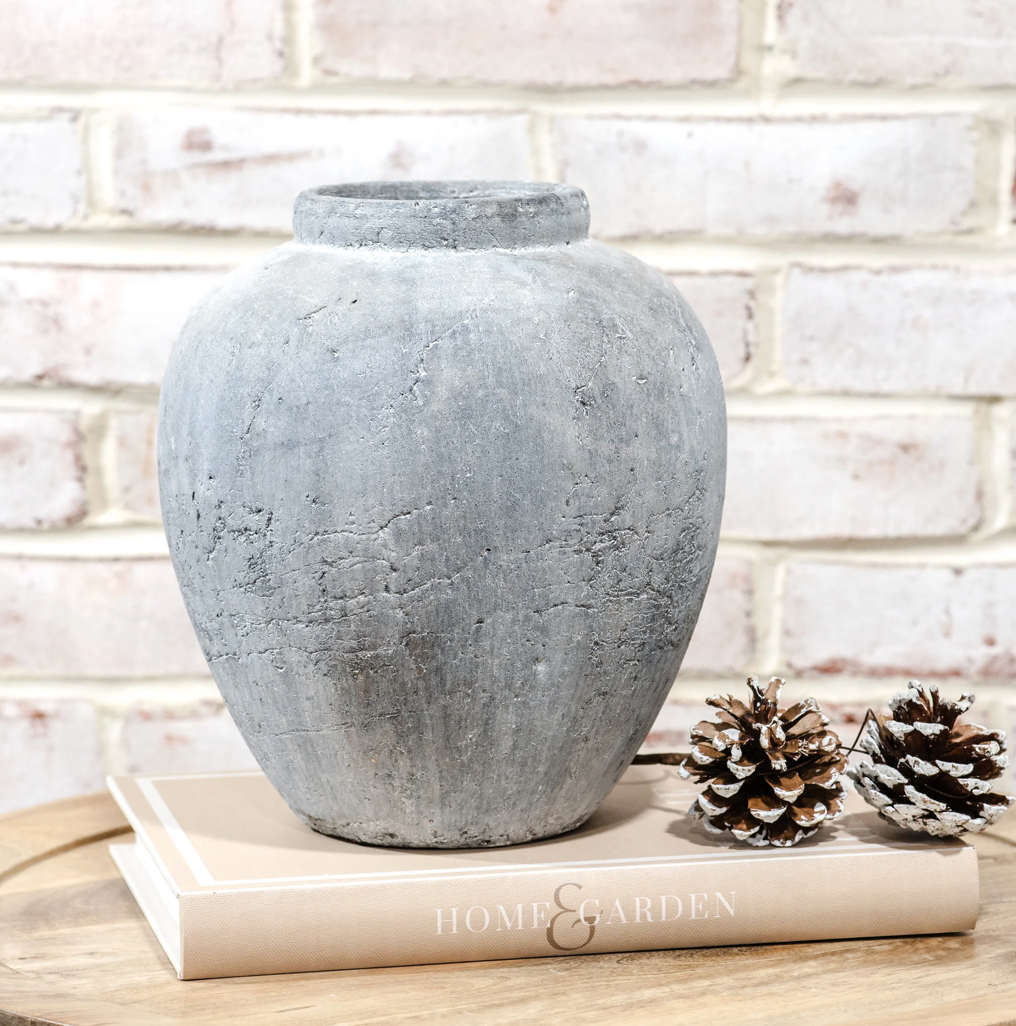 Charcoal Round Vase