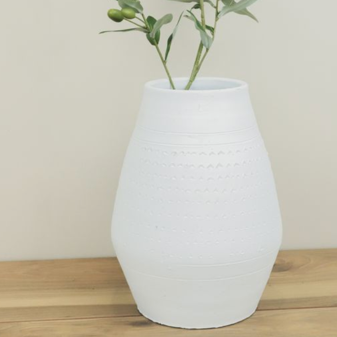 White Dot Pattern Vase