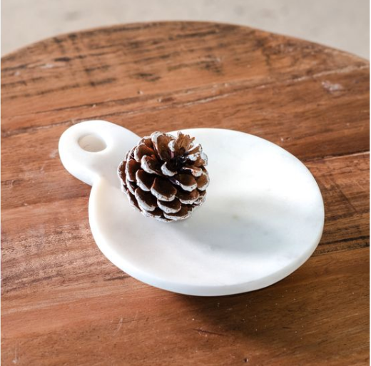 White Shallow Marble Dish