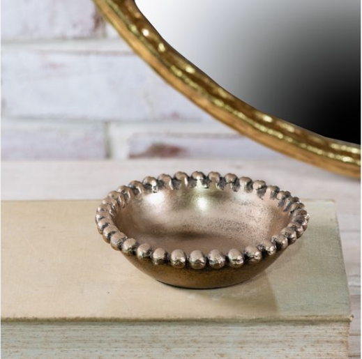 Gold Beaded Dish