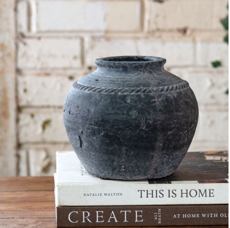 Charcoal Top Stripe Vase