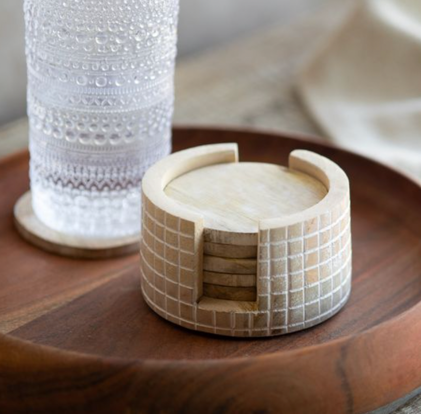 Checkered Weave Coaster Set