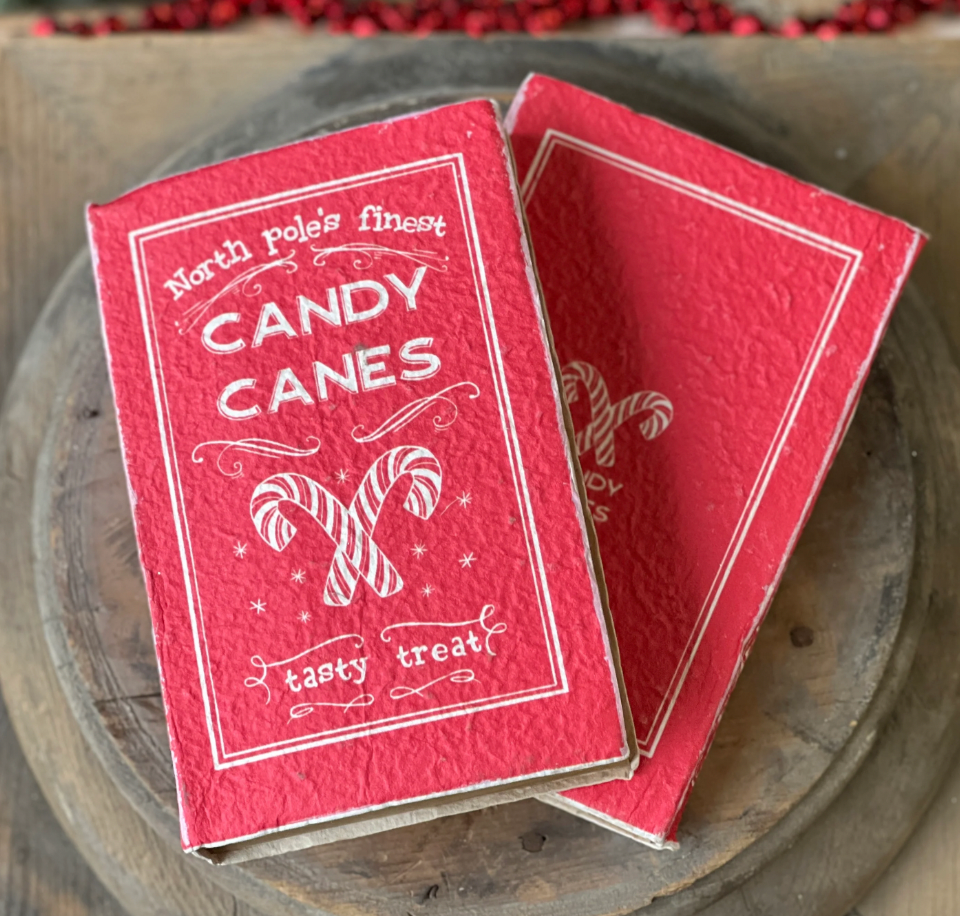 Vintage Notebook- Candy Canes