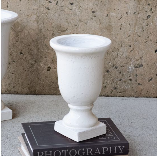 White Pedestal Vase