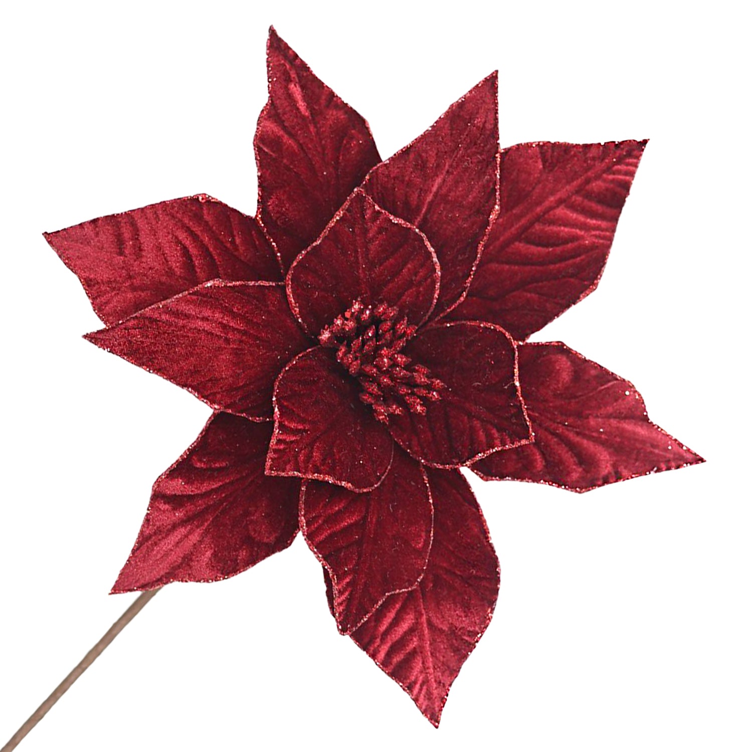 Burgundy Poinsettia Stem