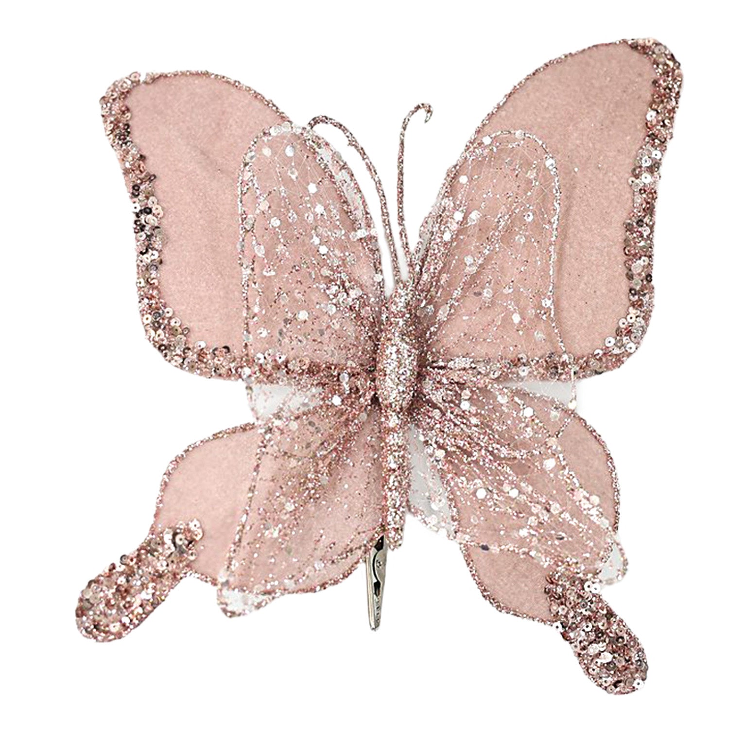 Pink Butterfly Clip-On Ornament