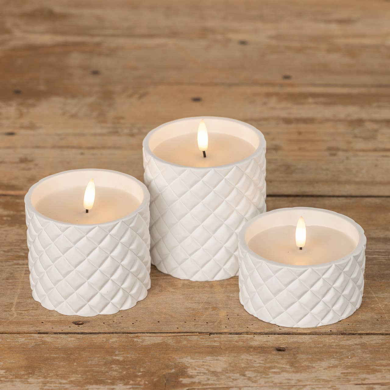 Cement Grid Led Candle