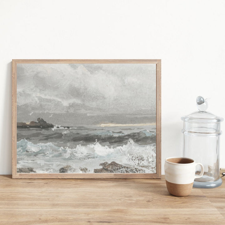 waves, coastal, art print, digital print