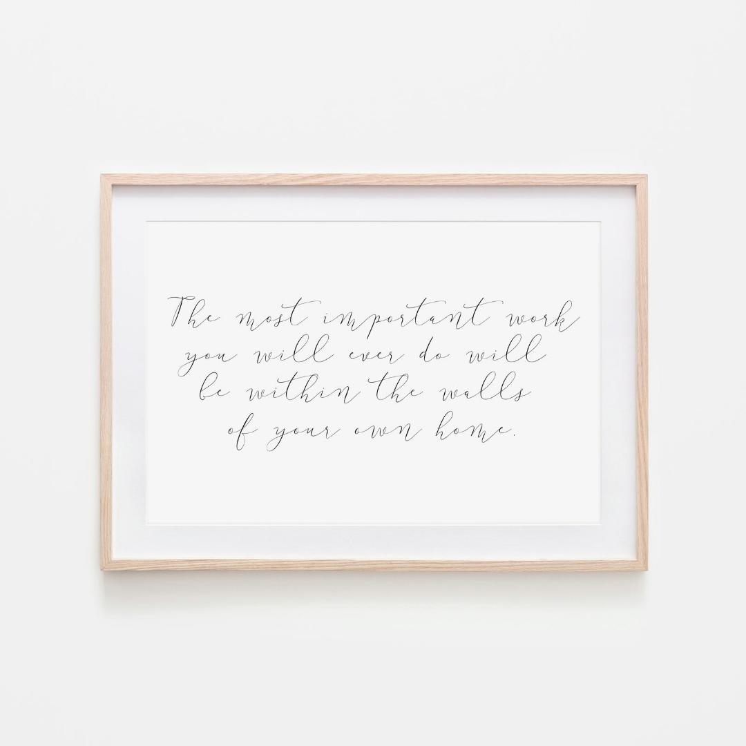 Pink Lemon Decor, Pink Lemon Decor Print, digital prints, digital print, home décor print, home décor prints, print image, printable, Pink Lemon Decor The Most Important Work Print, the most important work print, the most important work image