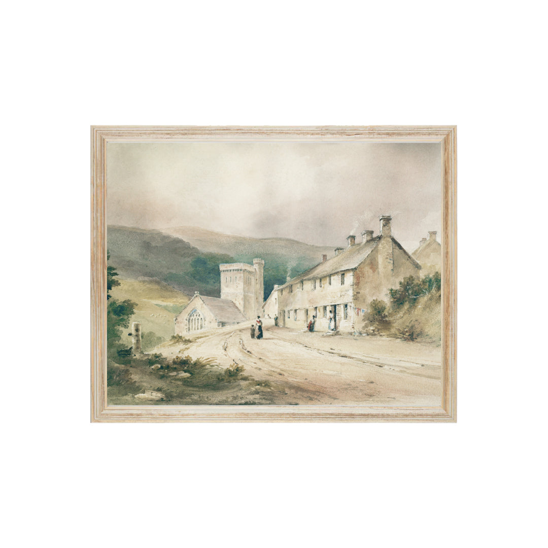 Vintage art print village