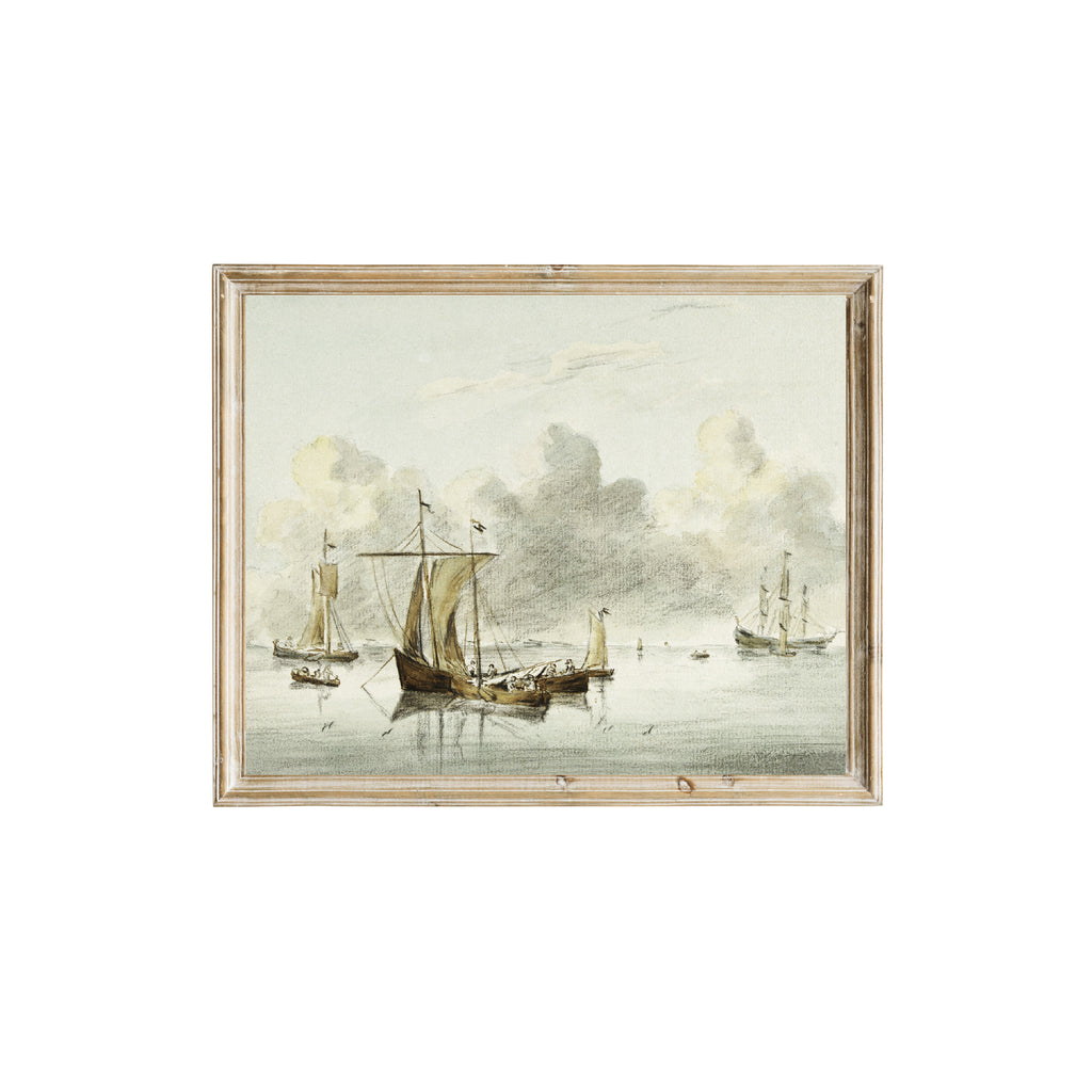 Vintage nautical sailboat art print