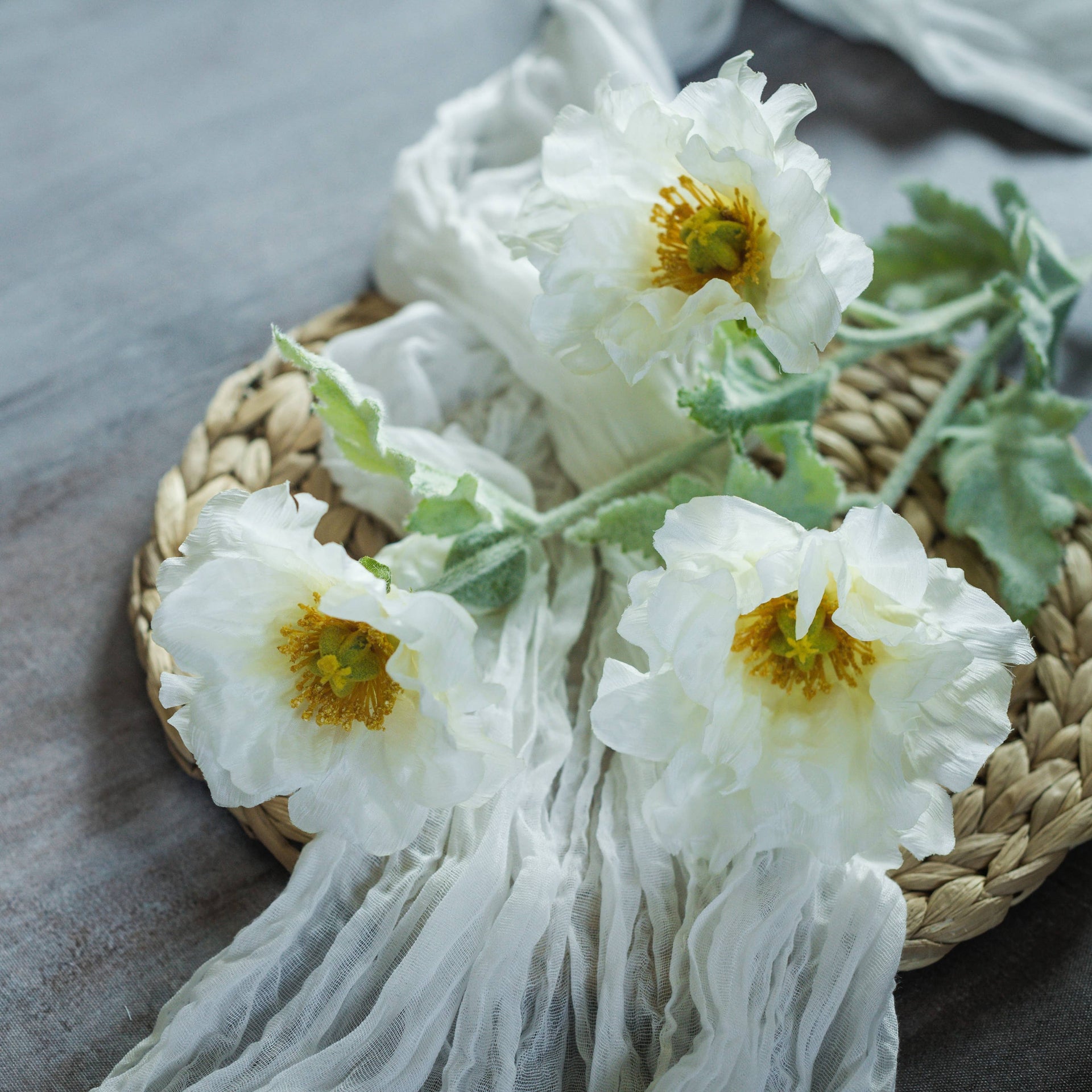 White Poppy Spray