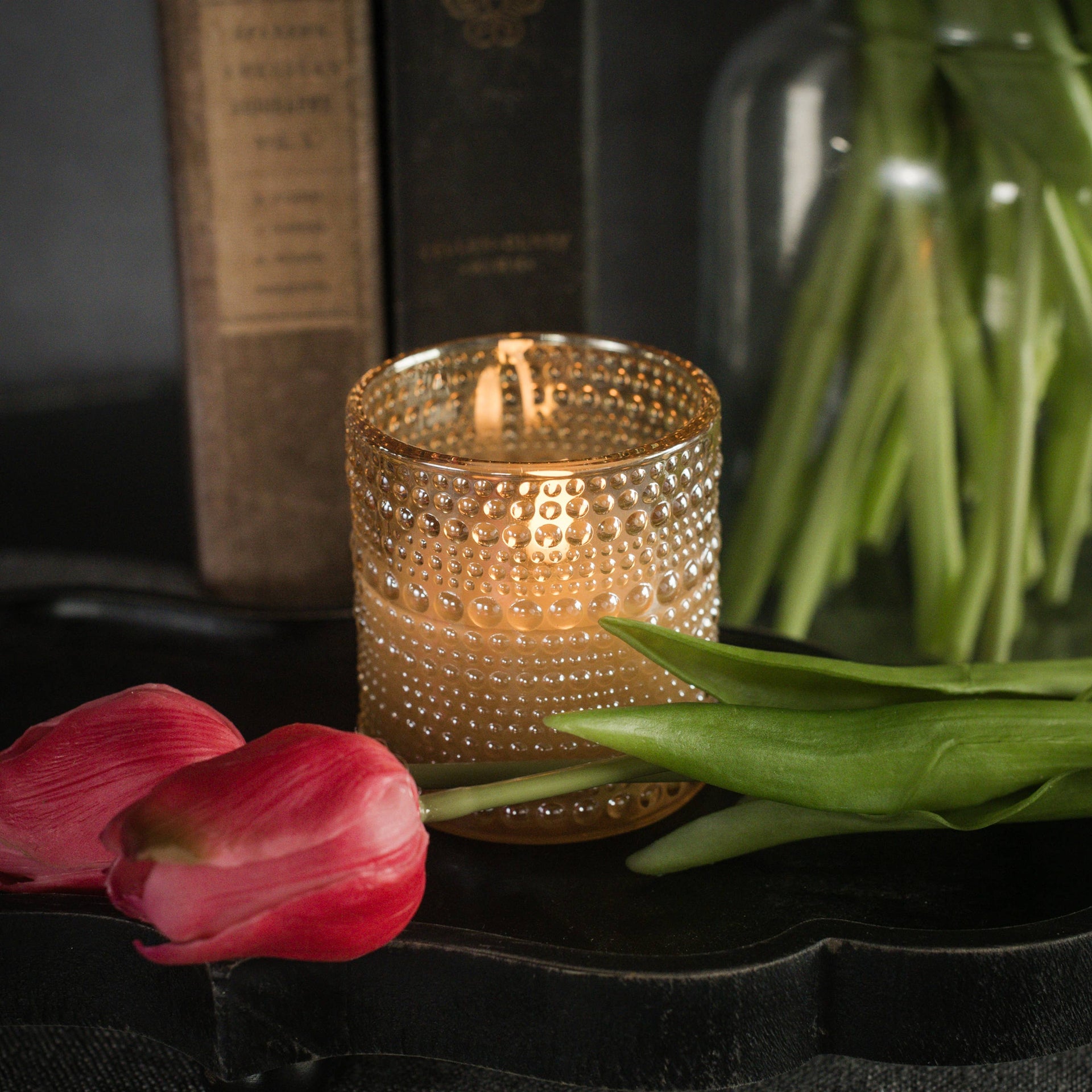 Champagne Dotted LED Candle