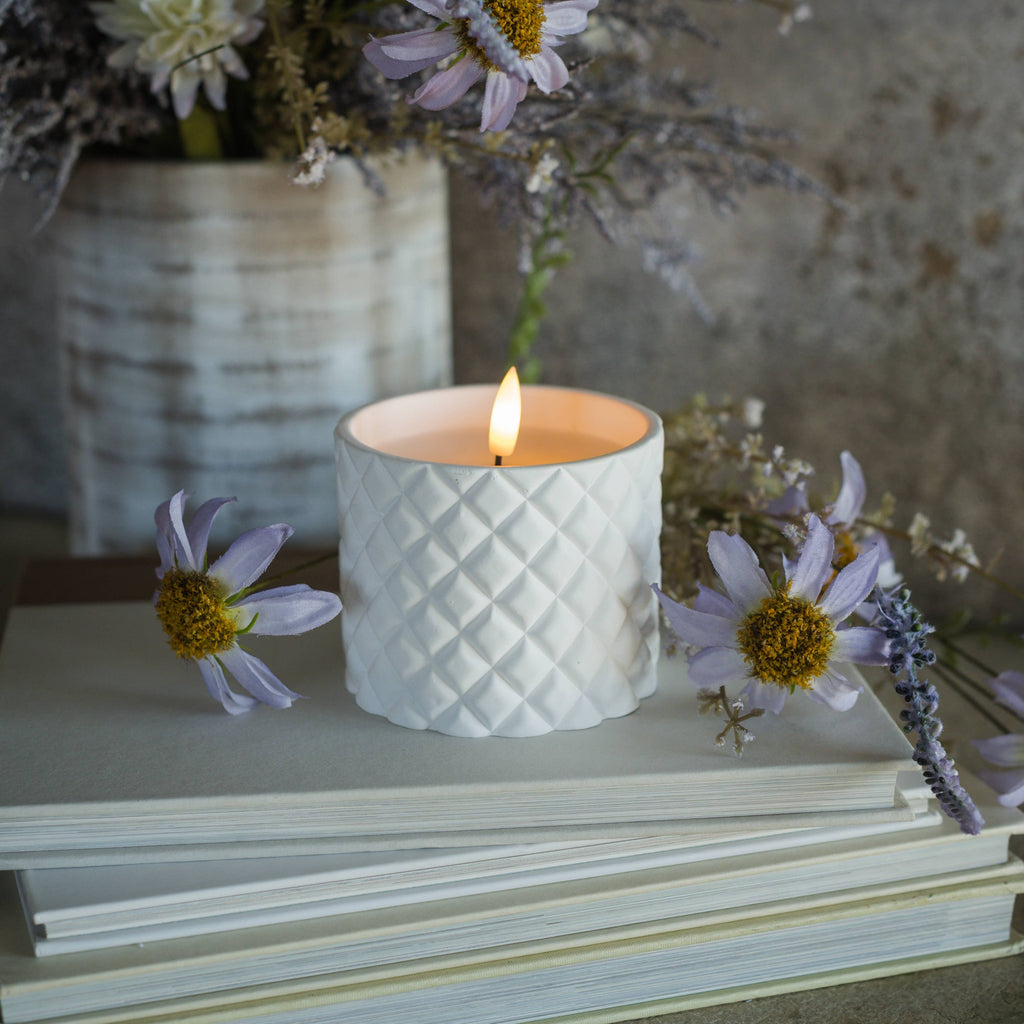 White Cement Flameless LED Candle