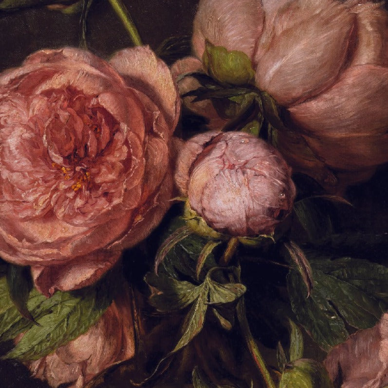 Pink Peonies Vintage Art Print