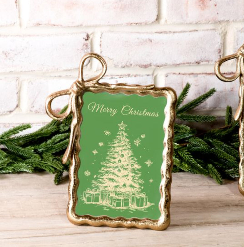 Gold Ribbon Photo Frame