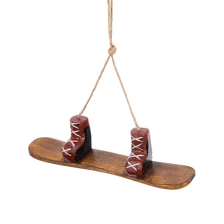 Snowboard With Boots Ornament
