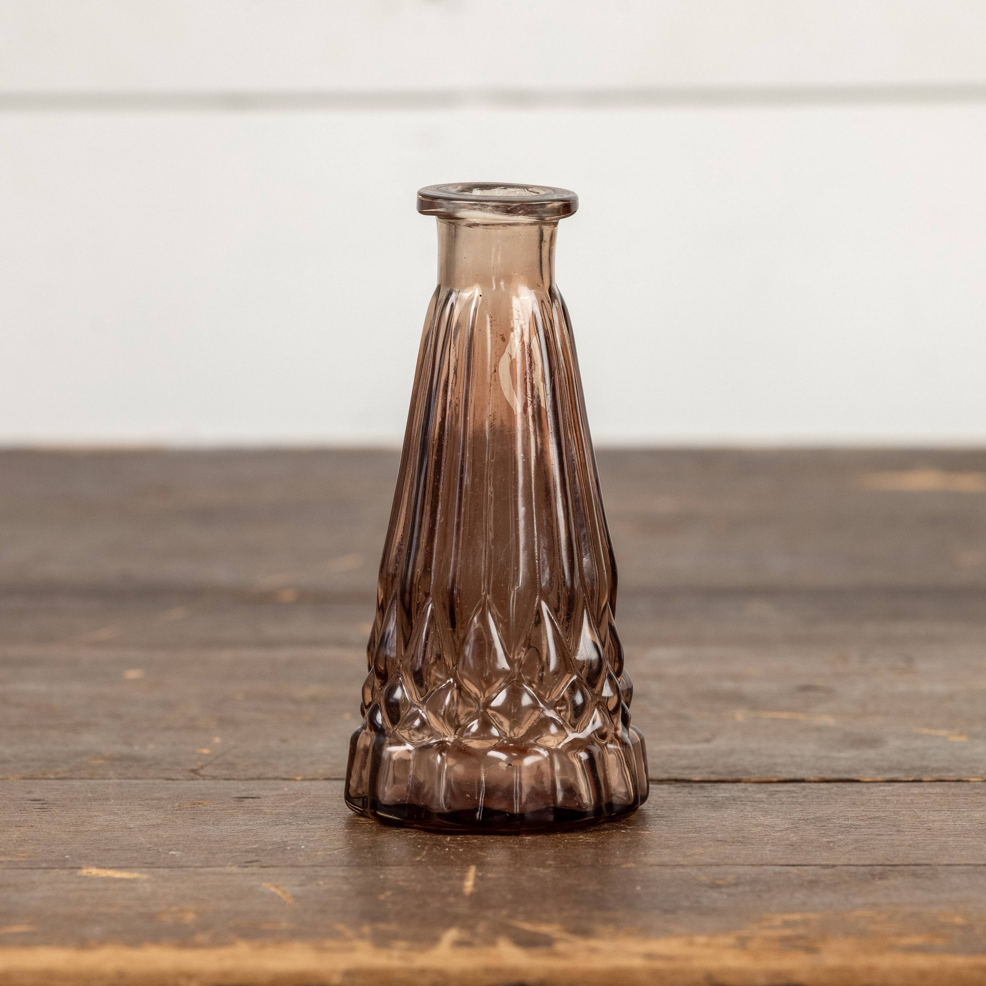 Amber Tapered Glass Bud Vase