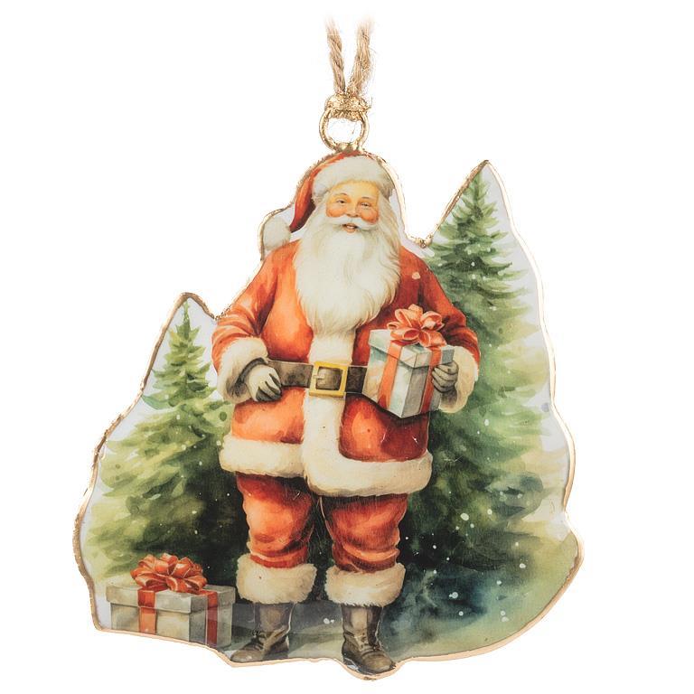 Santa with Presents Ornament