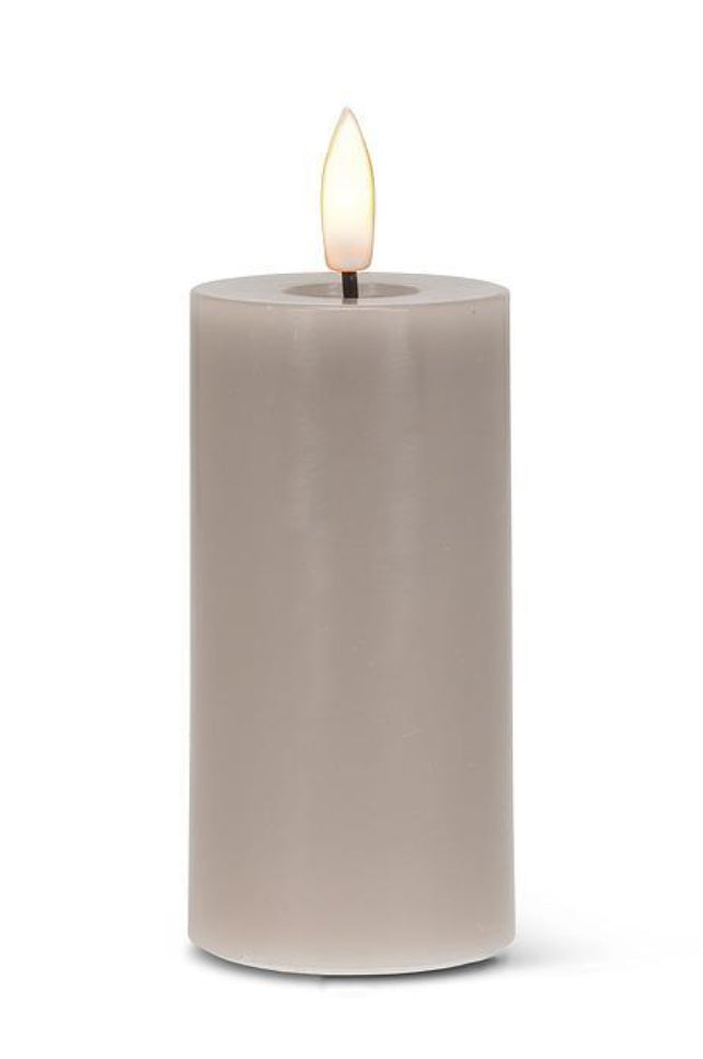 Grey LED Pillar Candle