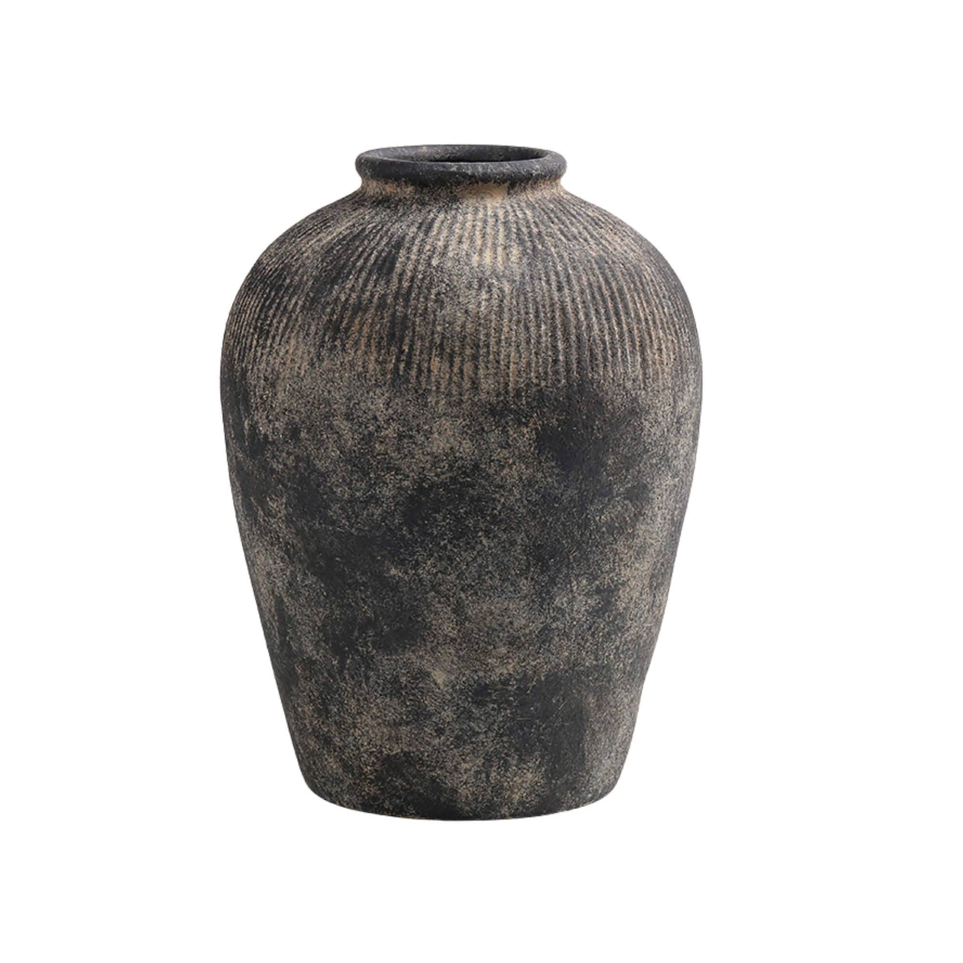 Black Terracotta Vase - Large