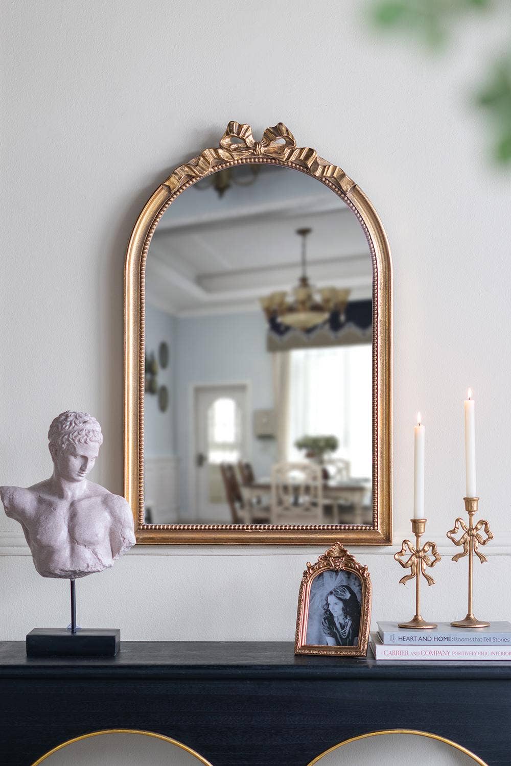 Arched Wall Mirror with Ornate Gold Frame- pick up only