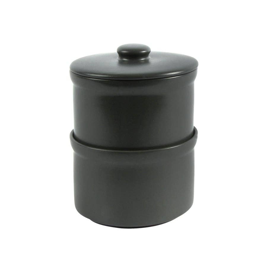 Stoneware Stacked Canister