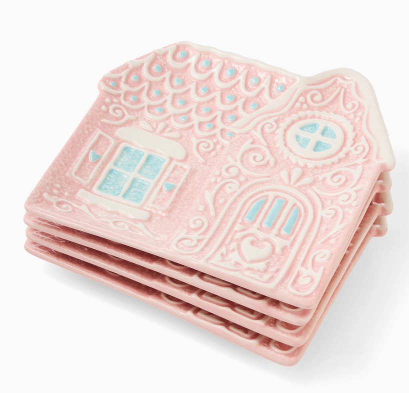 Pink Gingerbread Appetizer Plate  - 1 pc
