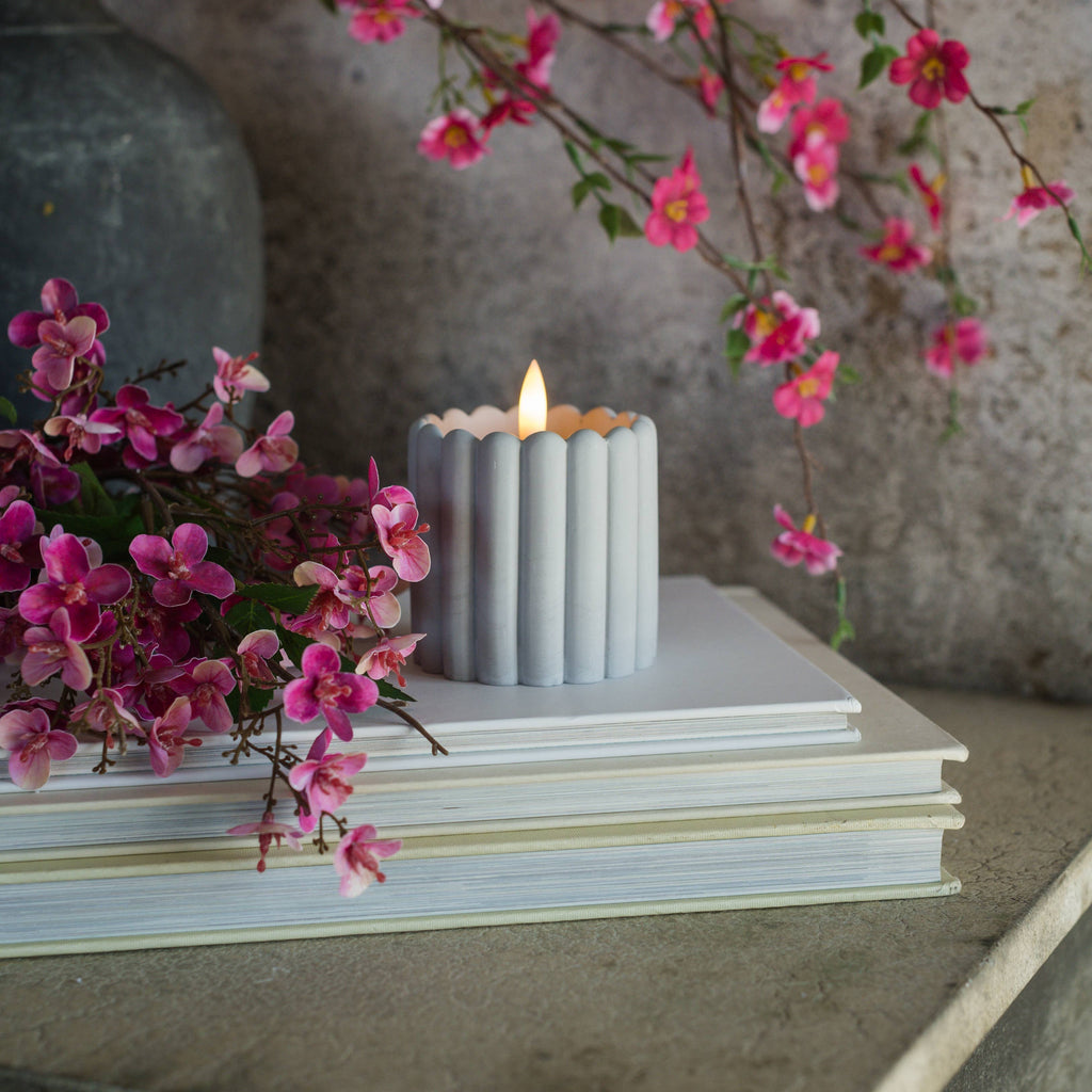 Grey Cement LED Candle