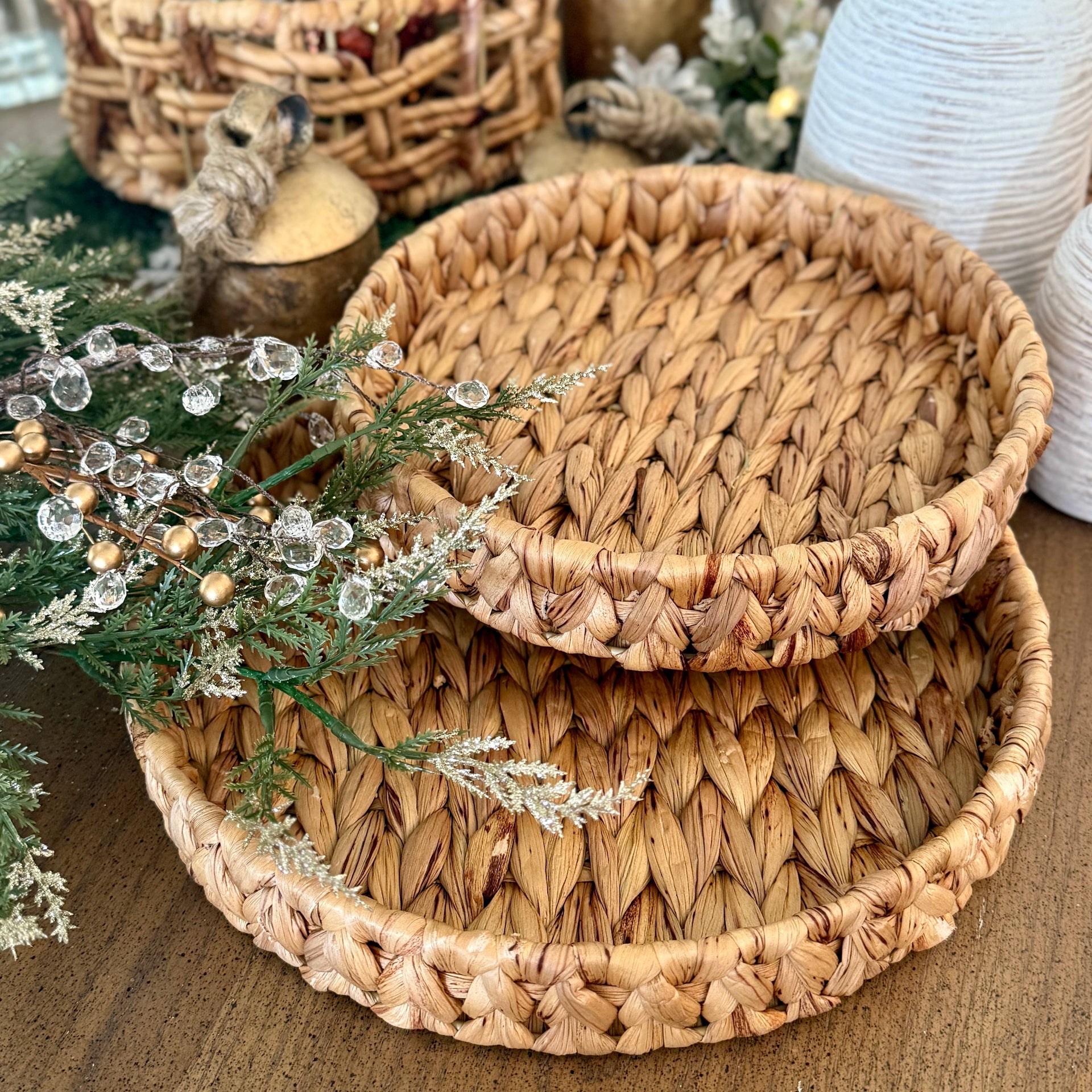Round Woven Trays