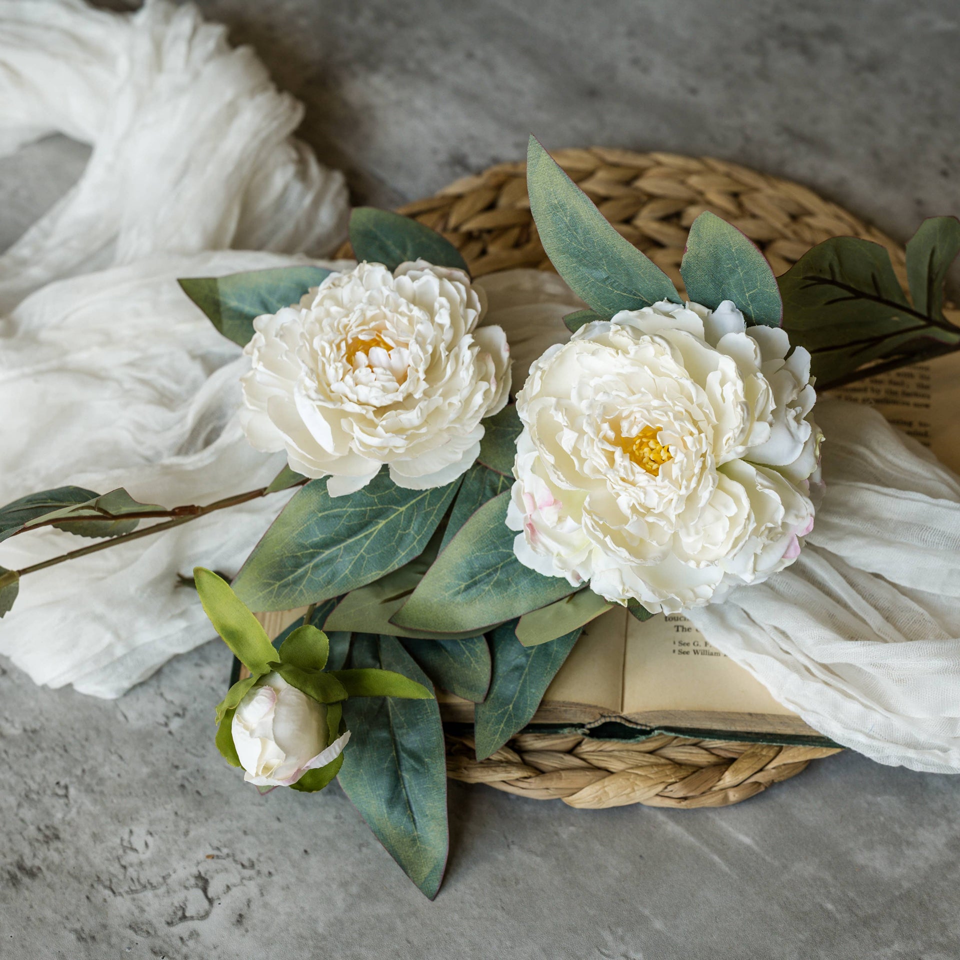 Cream Peony Spray