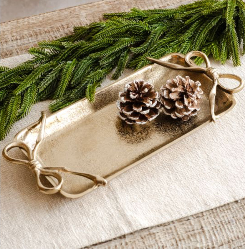 Gold Ribbon Handle Tray