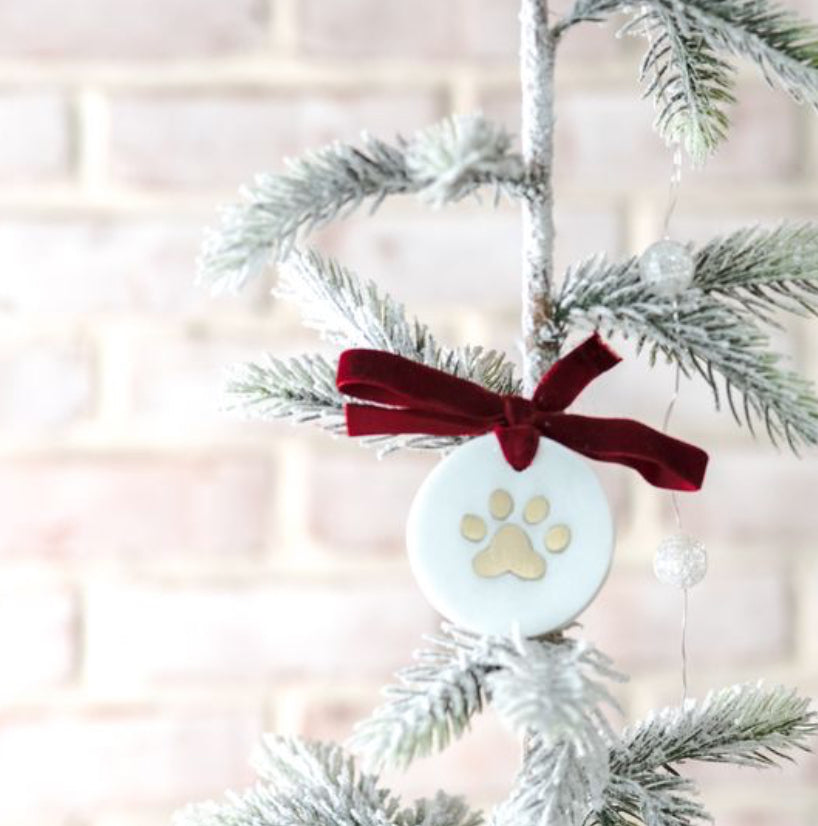 Gold Paw Print Ornament