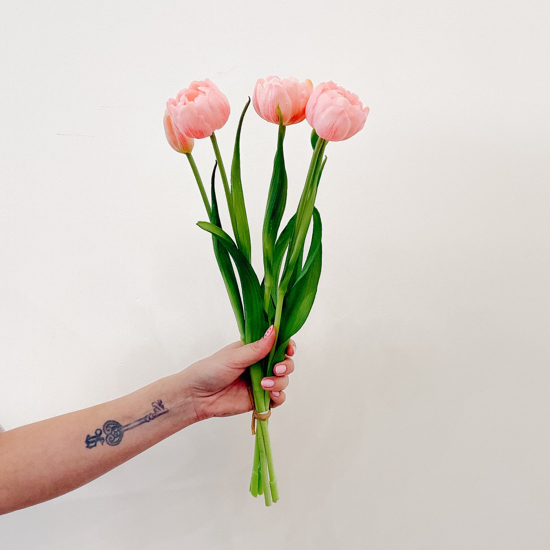 Real Touch Pink Double Peony Tulip Bundle