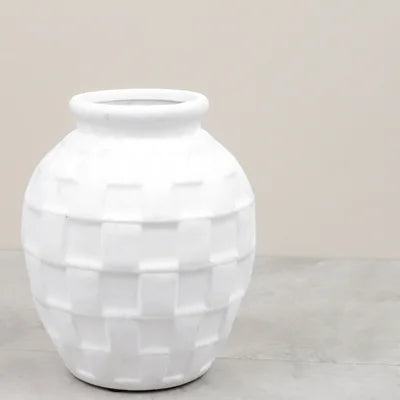 Blanche Textured Ceramic Vase