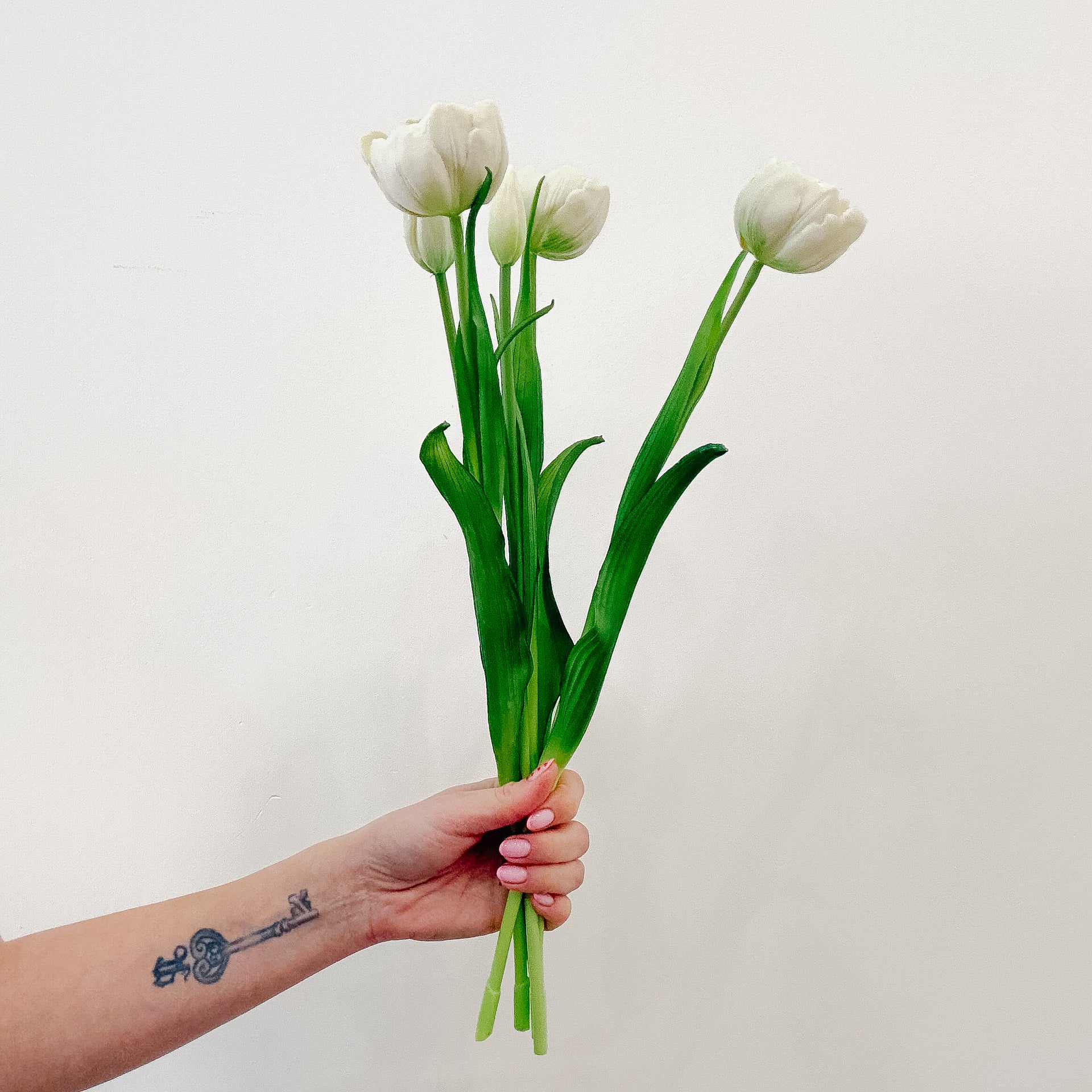 Real Touch White Double Peony Tulip Bundle