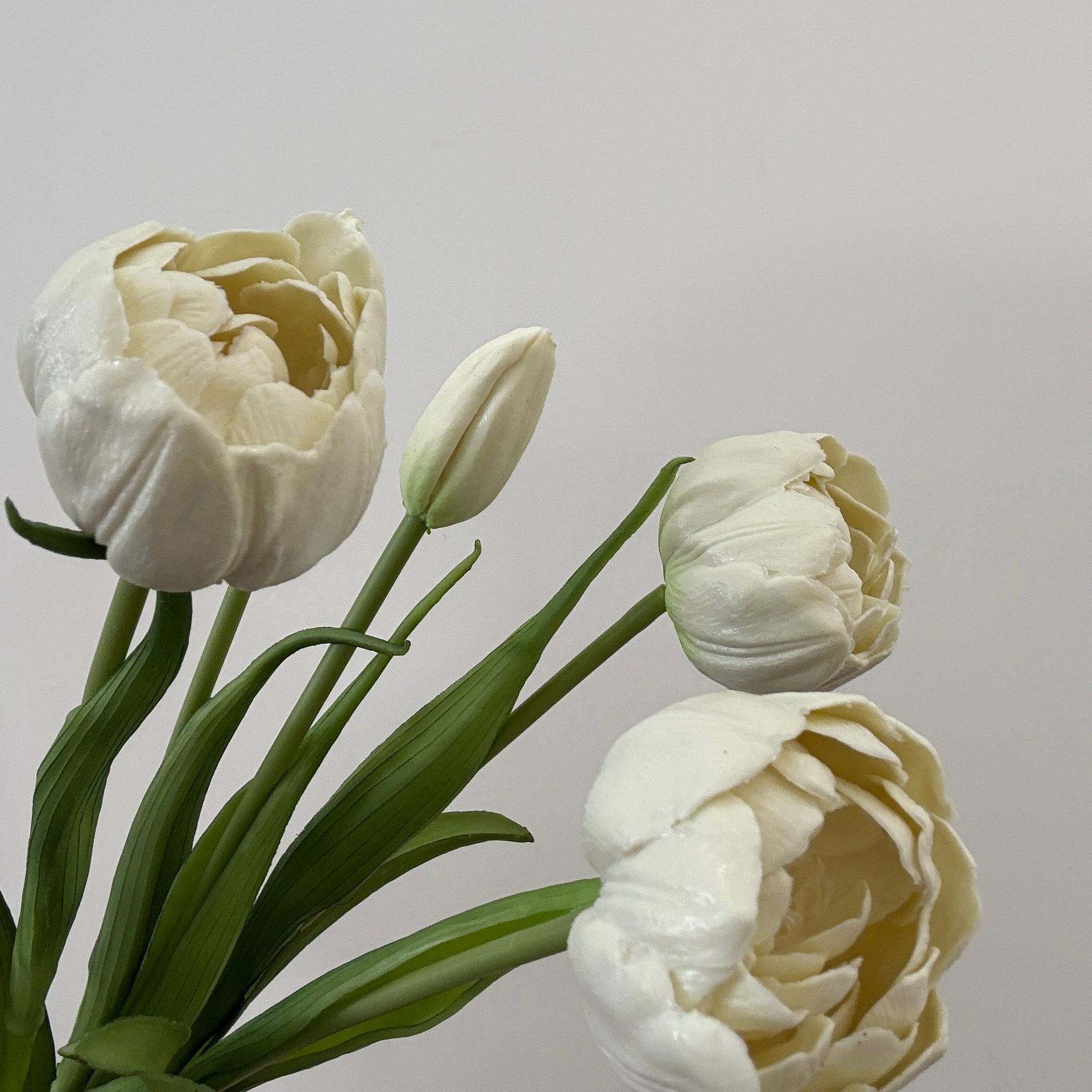 Real Touch White Double Peony Tulip Bundle