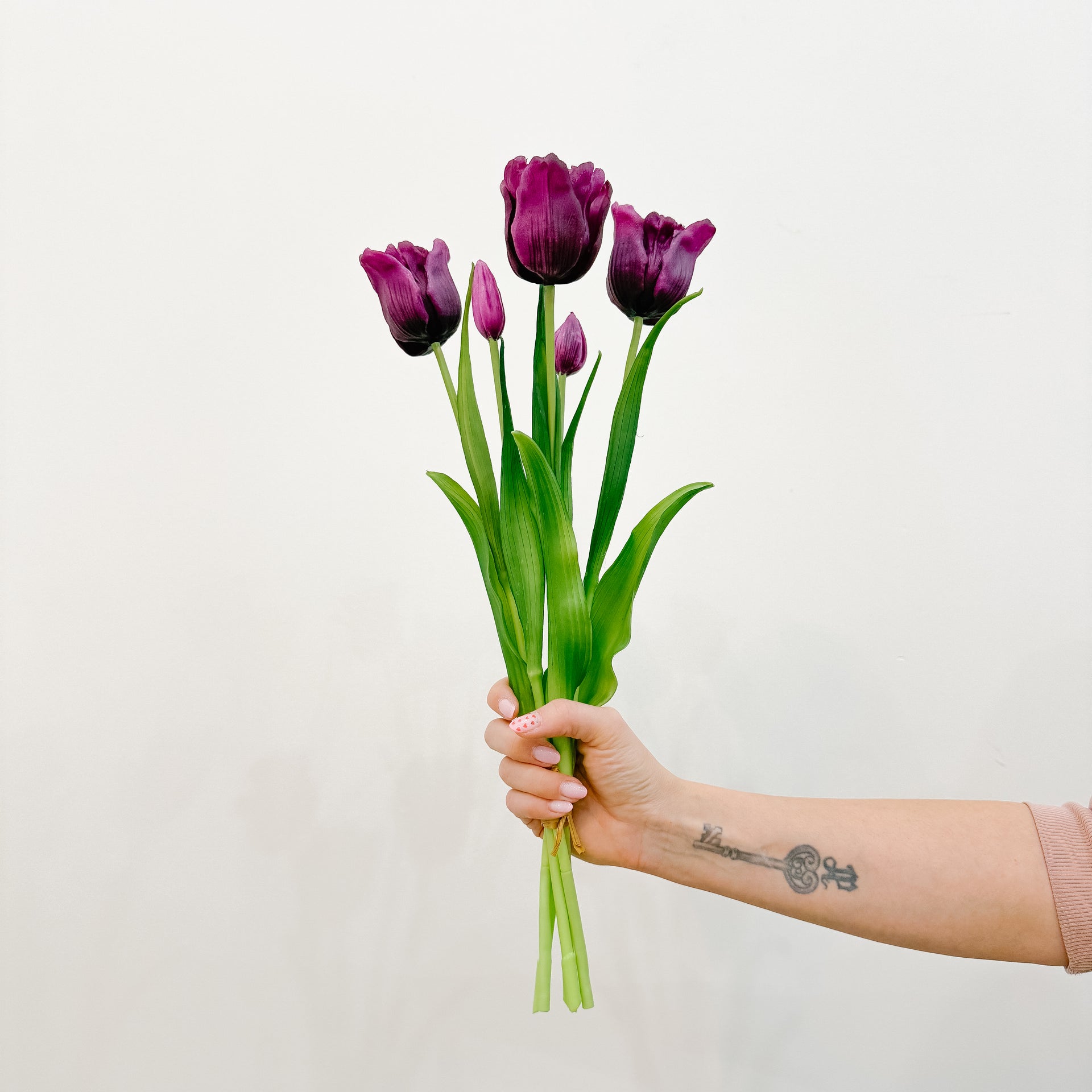 Real Touch Ruffled Purple Tulips