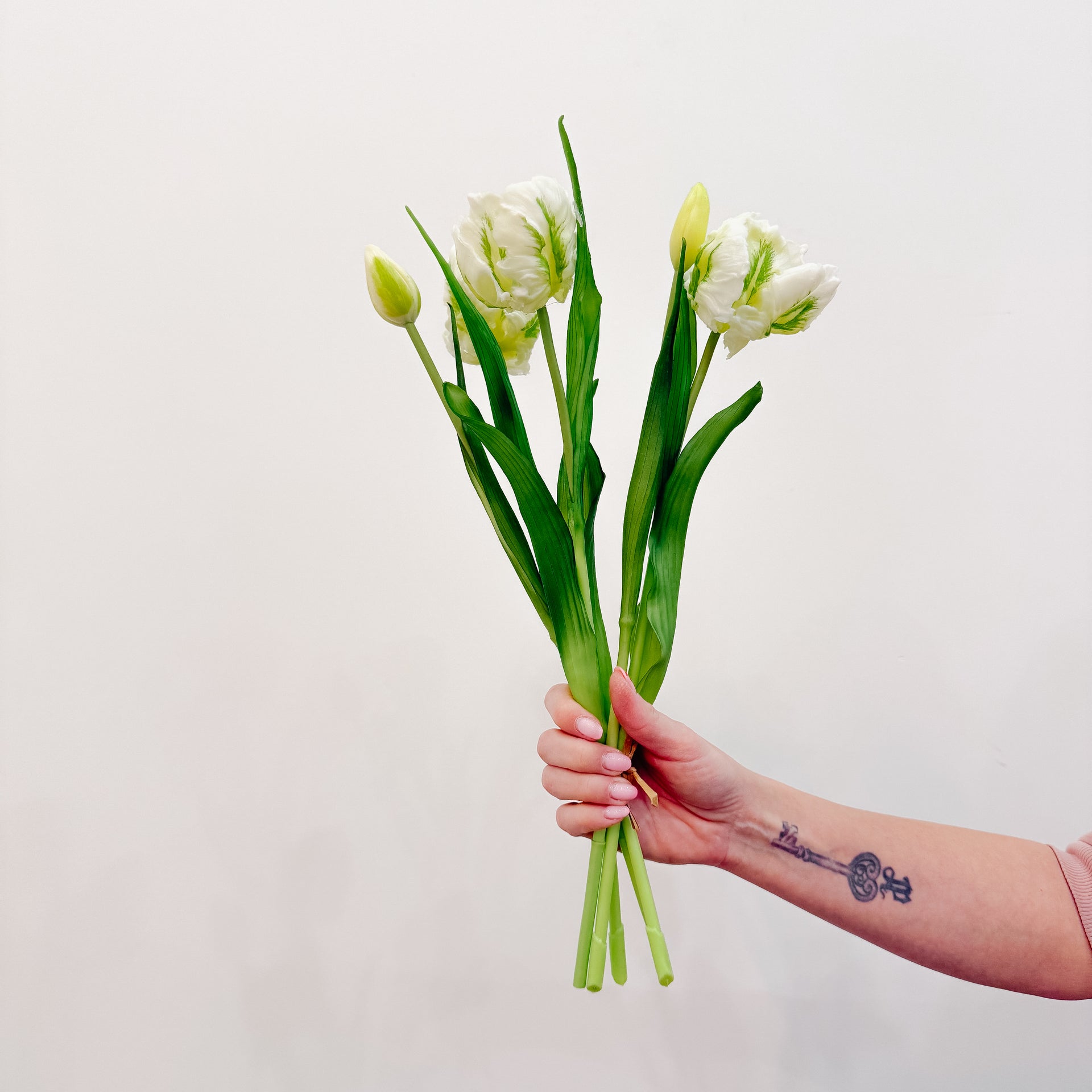 Real Touch White Parrot Tulips