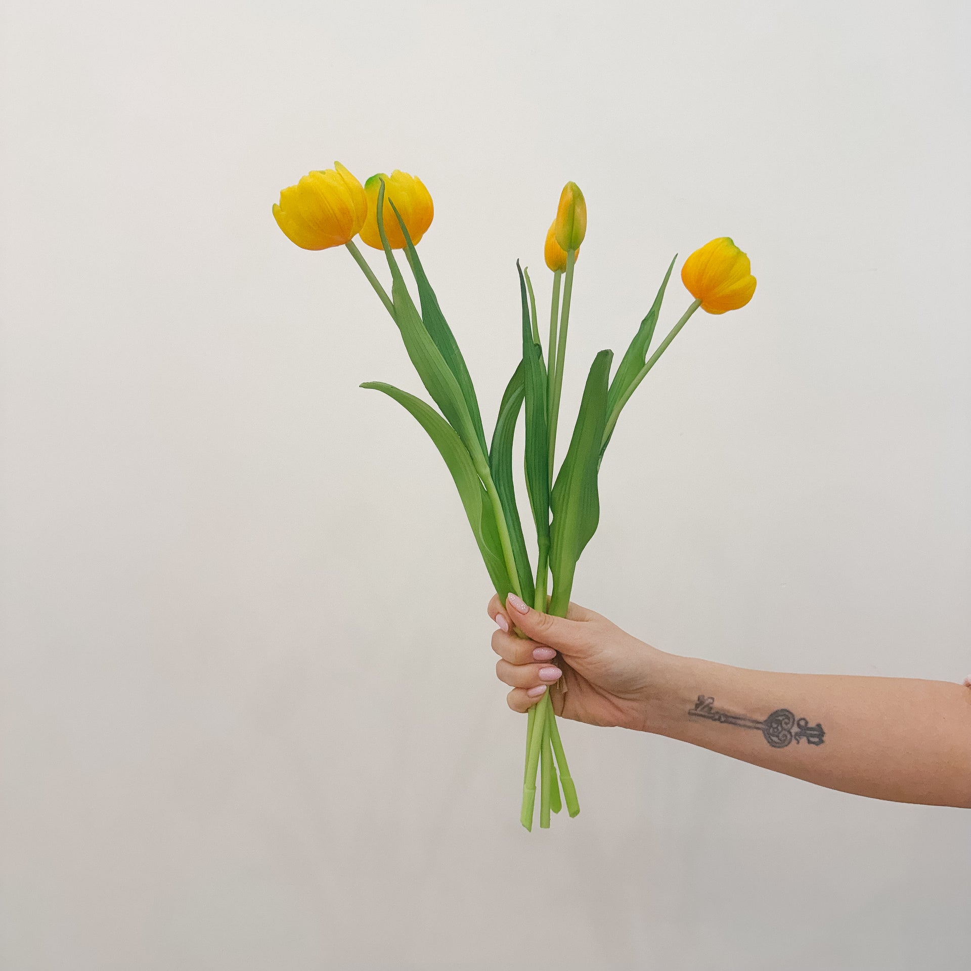 Real Touch Yellow Double Peony Tulip Bundle