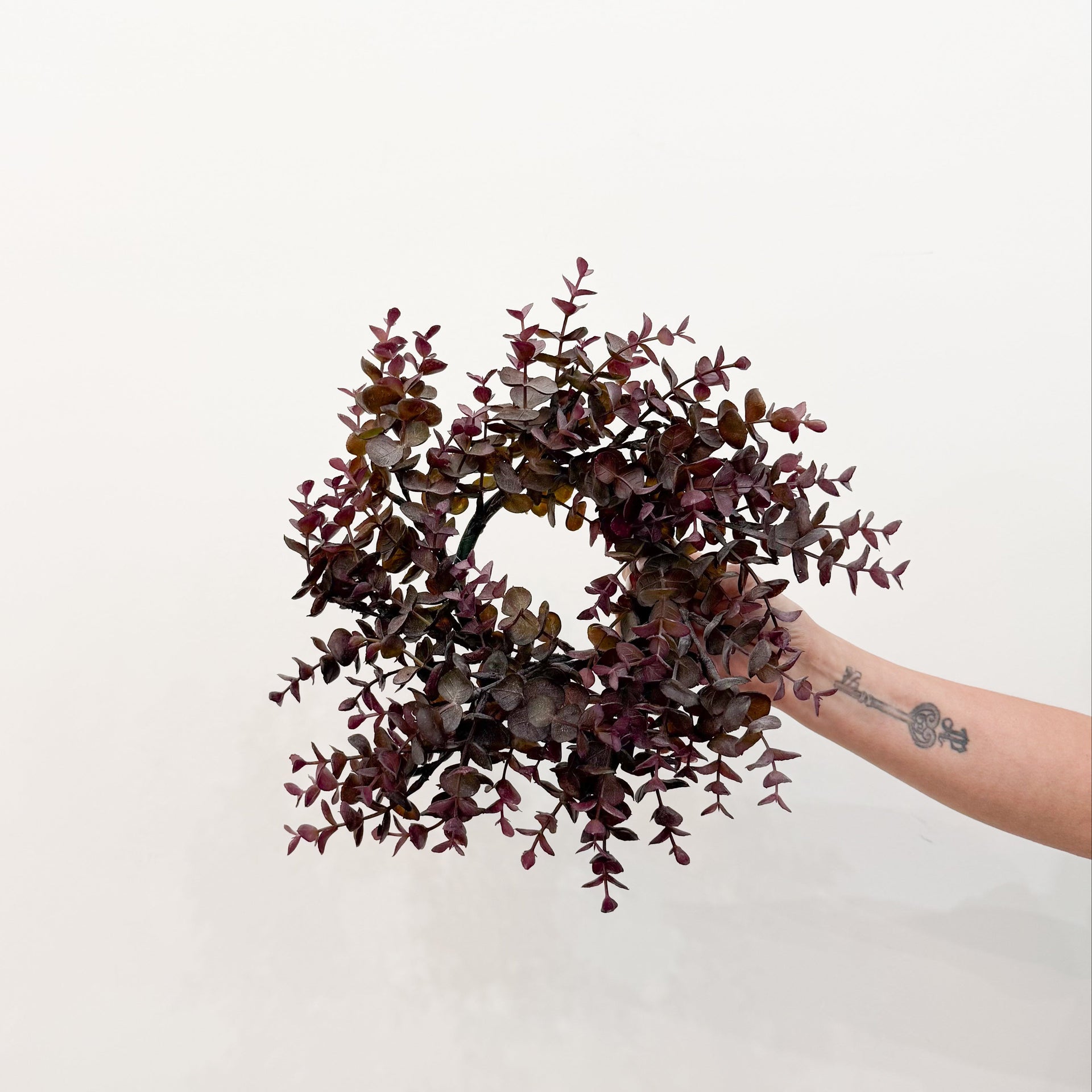 Burgundy Eucalyptus Candle Ring