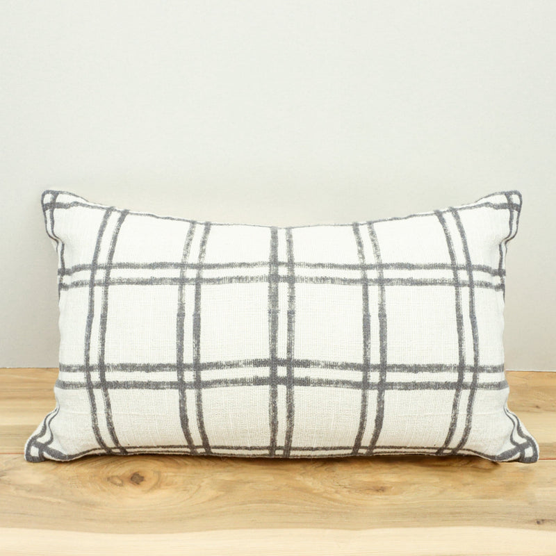 Grey Criss Cross Pillow