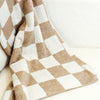 Beige Plaid Throw