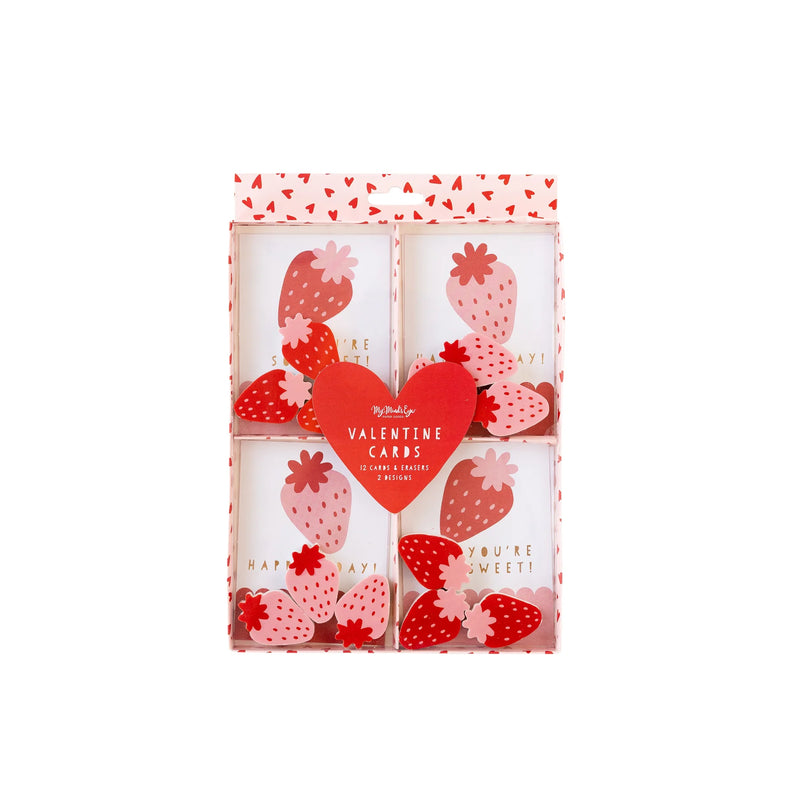 Strawberries & Hearts Valentine’s Cards
