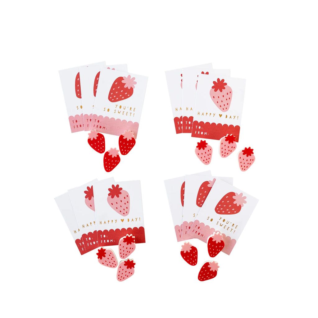Strawberries & Hearts Valentine’s Cards