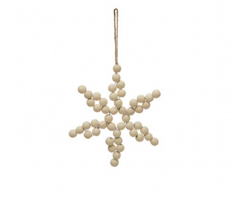Wood Bead Star Ornament