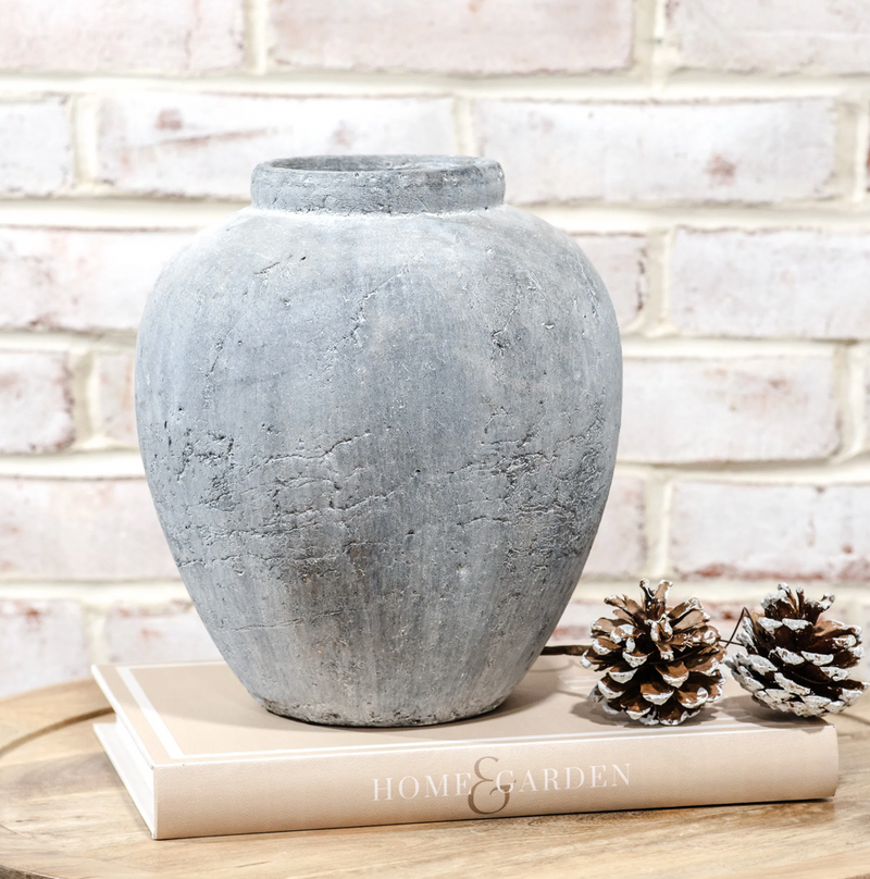 Charcoal Clay Vase