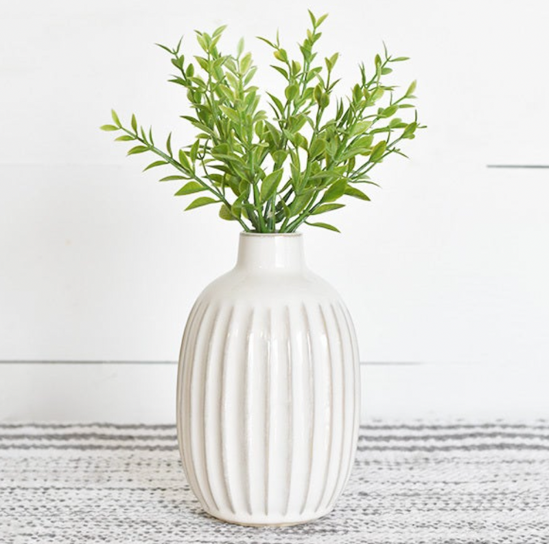 Cream Lined Vase
